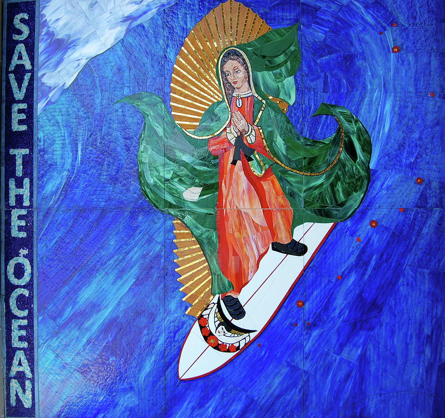 Madonna Mixed Media - The Surfing Madonna by Mark Patterson