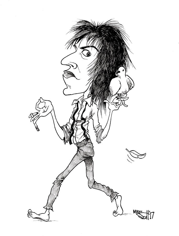Patti Smith Drawing by Mike Scott