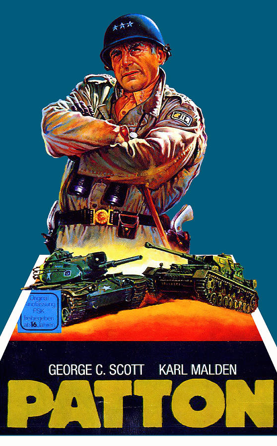 Patton, 1970 - 3d movie poster Mixed Media by Movie World Posters