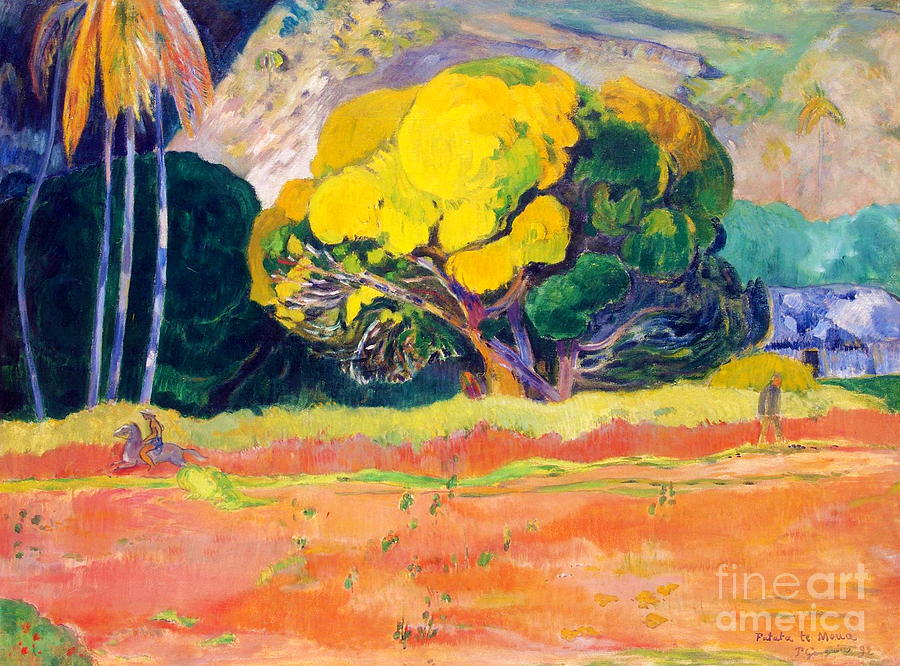 Paul Gauguin - At the Foot of a Mountain Painting by Alexandra Arts