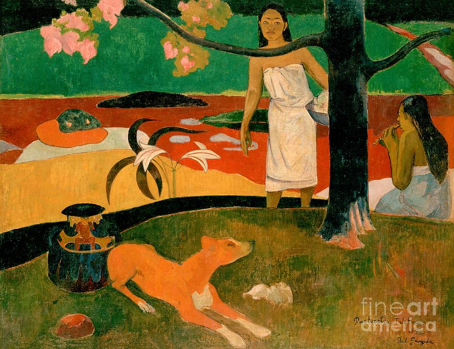 Paul Gauguin - Pastorales Tahitiennes Painting by Alexandra Arts