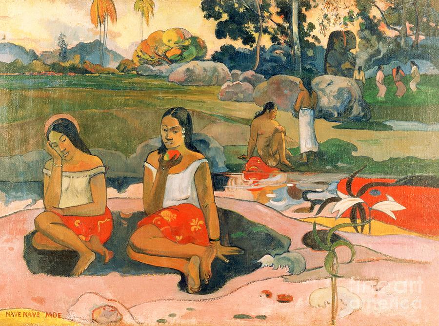 Paul Gauguin - Sacred Spring, Sweet Dreams or Nave nave moe Painting by Alexandra Arts