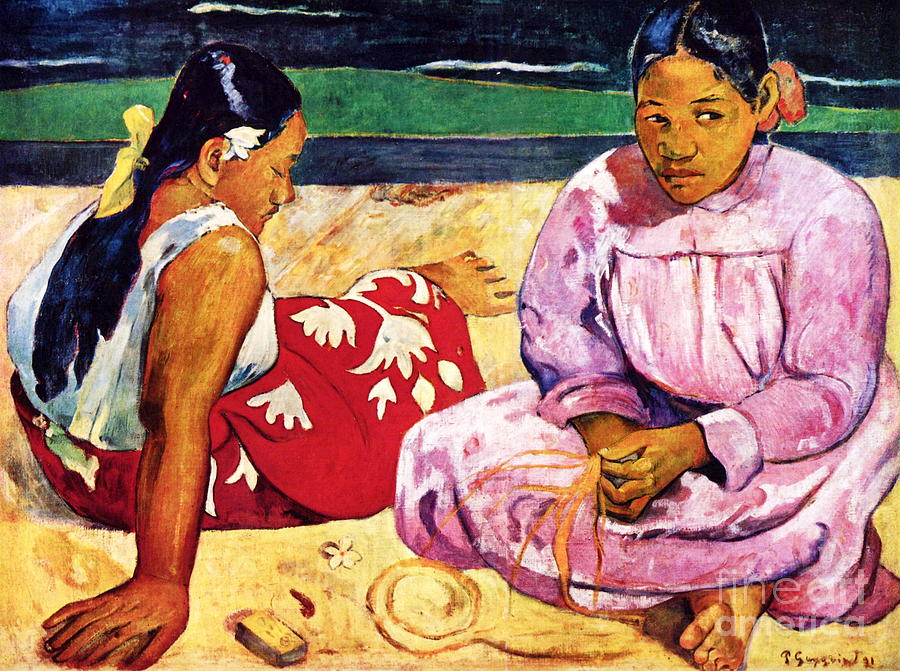 Paul Gauguin - Tahitian Women on the Beach Painting by Alexandra Arts
