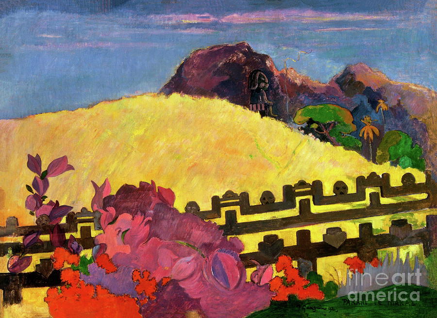Paul Gauguin - The Sacred Mountain or Parahi Te Marae Painting by Alexandra Arts
