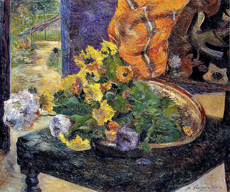 Paul Gauguin  To Make A Bouquet 1880 Painting