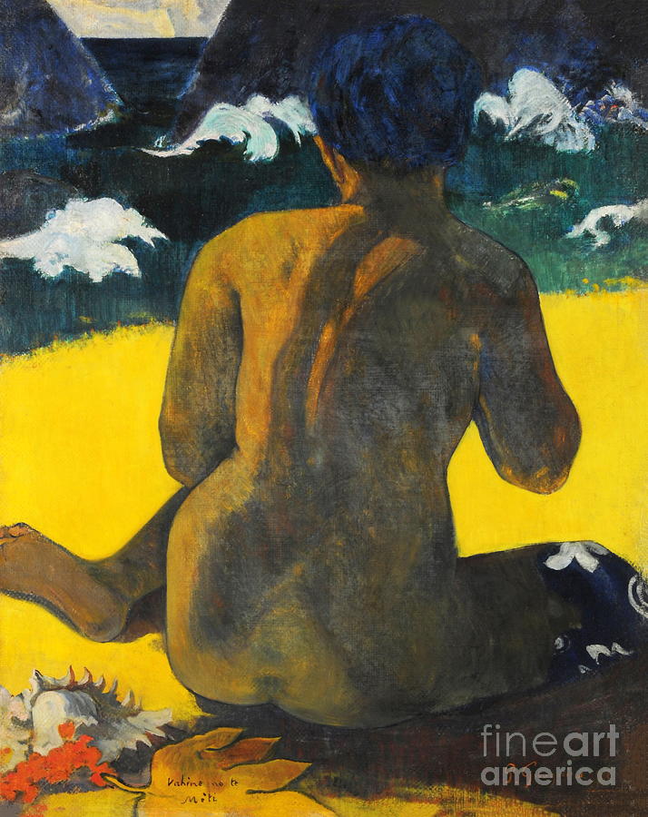 Paul Gauguin - Vahine no te miti - Woman at the beach Painting by Alexandra Arts