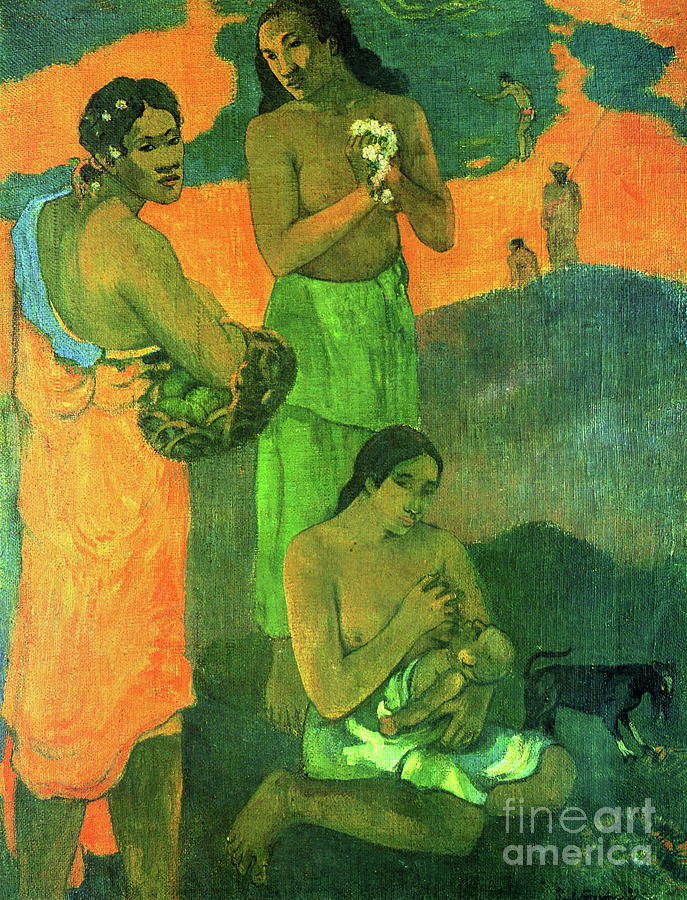 Paul Gauguin - Women on the Seashore Painting by Alexandra Arts