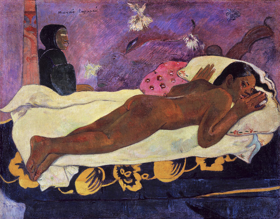 Flower Painting - Paul Gauguins Spirit Of The Dead Watching - Circa 1892 by David Hinds