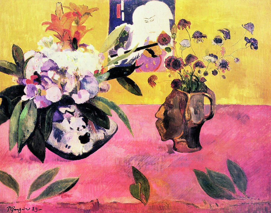 Paul Gauguins Still Life with Head-Shaped Vase Painting by Bob Pardue