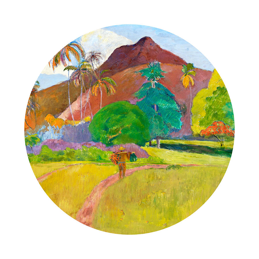Paul Gauguins Tahitian Landscape Circle Painting by Bob Pardue