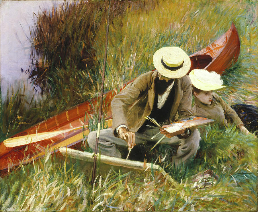 Paul Helleu Sketching With His Wife Painting