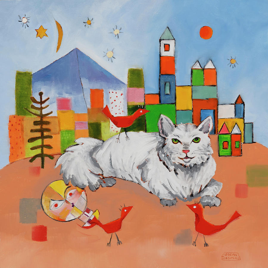 Paul Klees cat Bimbo Painting by Susan Thomas