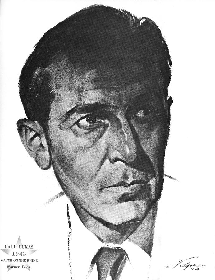 Paul Lukas by Volpe Drawing by Movie World Posters