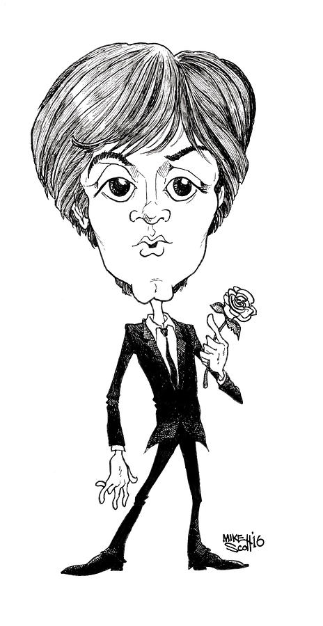 Paul McCartney Drawing by Mike Scott