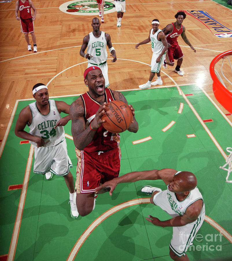 Paul Pierce, Ray Allen, and Lebron James Photograph by Nathaniel S. Butler