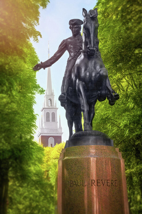 Boston Photograph - Paul Revere and Old North Church Boston Massachusetts by Carol Japp