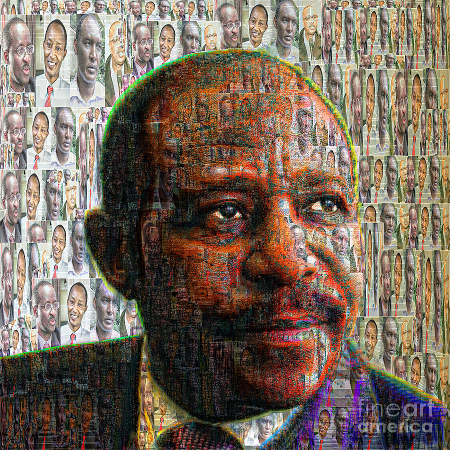 Paul Rusesabagina, Rwanda photo mosaic collage wall art Digital Art by ...