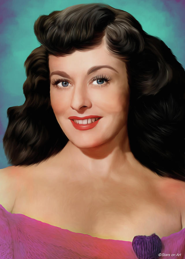 Paulette Goddard illustration -b1 Painting by Movie World Posters