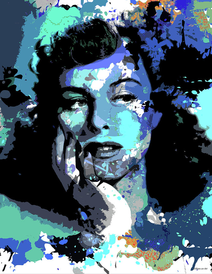 Paulette Goddard psychedelic portrait Digital Art by Stars on Art