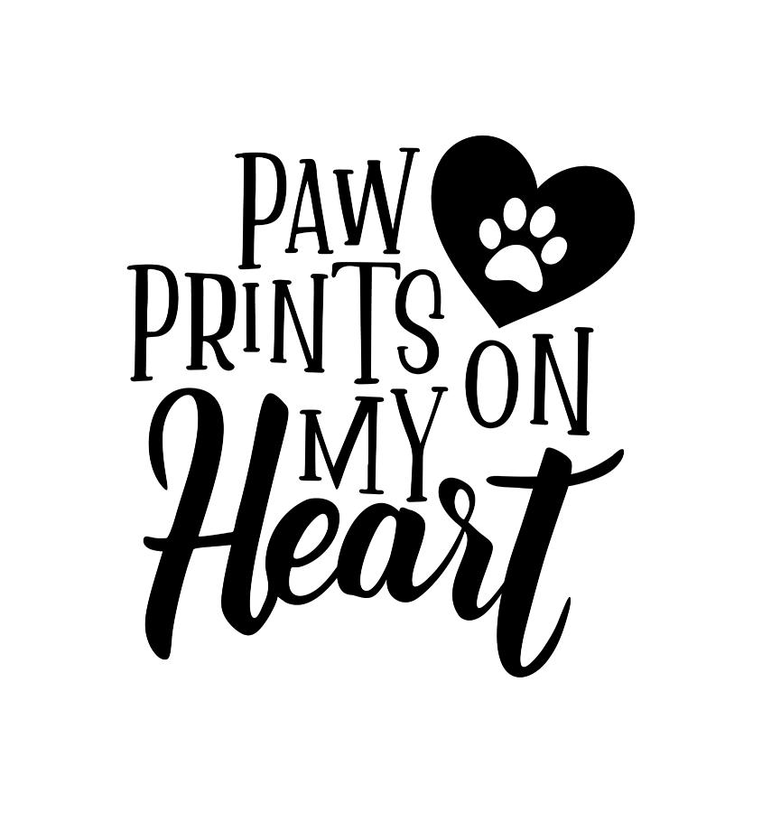 Paw Prints on My Heart Digital Art by Sambel Pedes