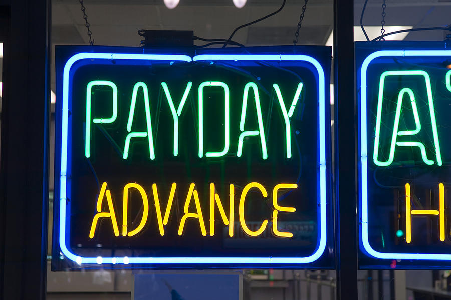 Payday Advance Check Cashing Neon Sign Photograph by EHStock