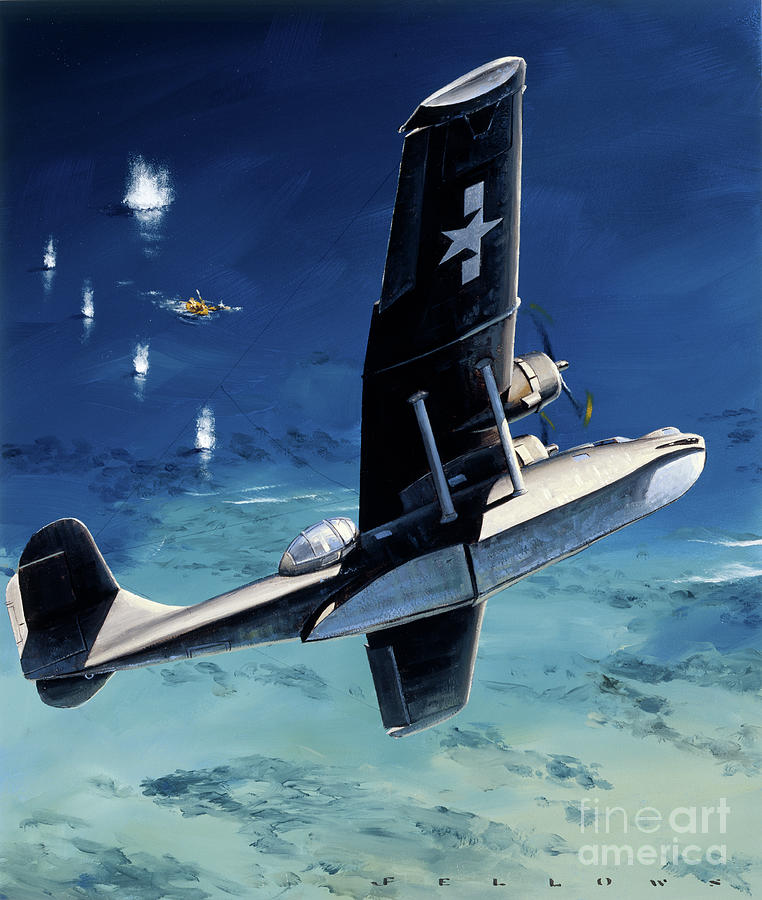 Consolidated PBY-5 Catalina Painting by Jack Fellows