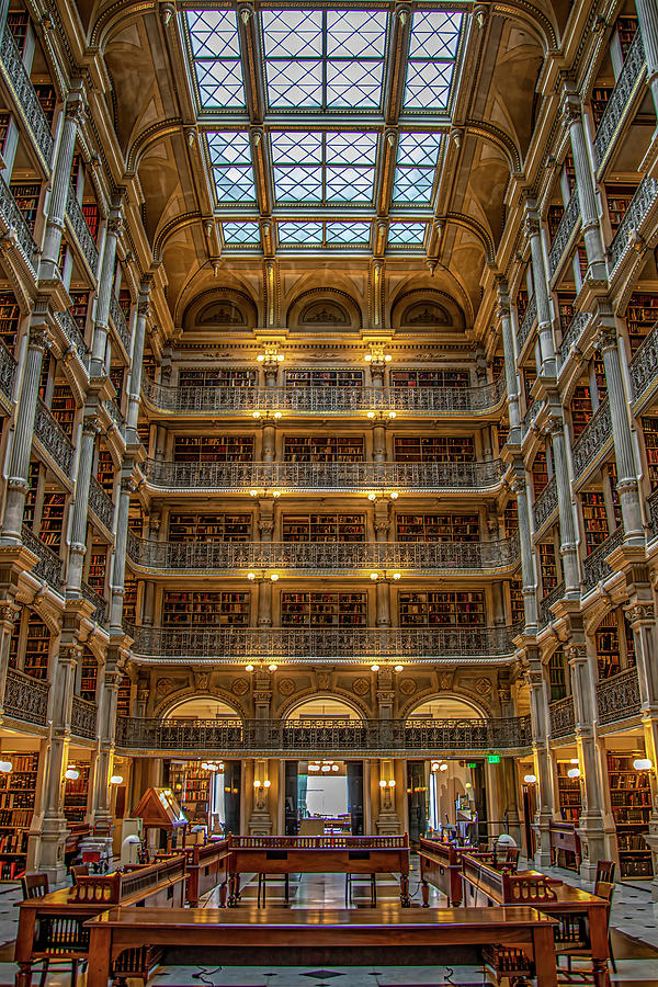 Peabody Library at Johns Hopkins University Photograph by Jean Haynes ...