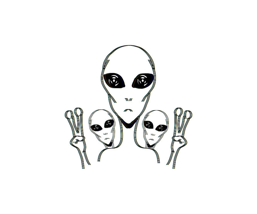 Peace and Aliens Digital Art by Giant Playful - Pixels