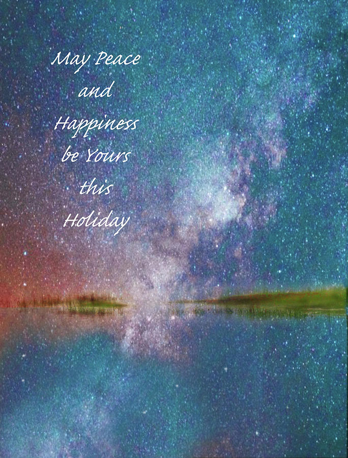 Peace and Happiness Holiday Wishes Mixed Media by Sharon Williams Eng