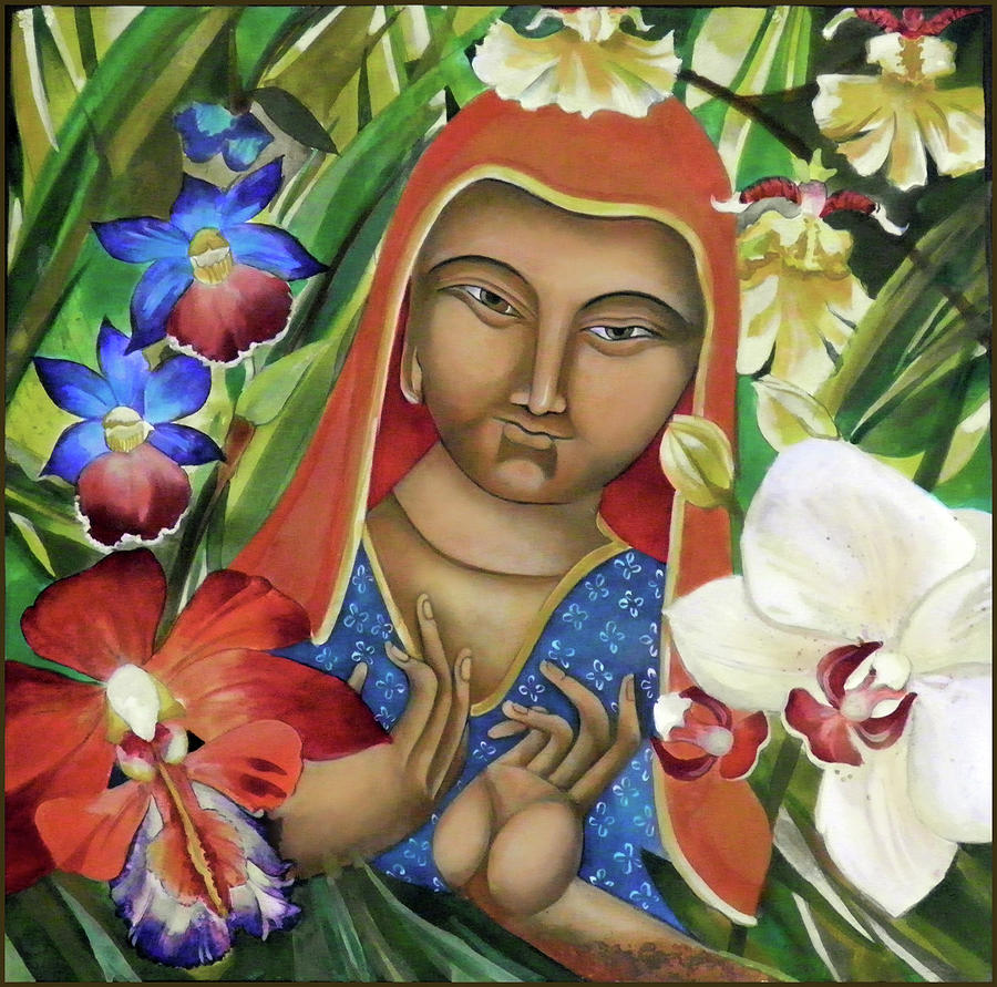 Mary Jane Miller Painting - Peace and Orchids ll by Mary jane Miller