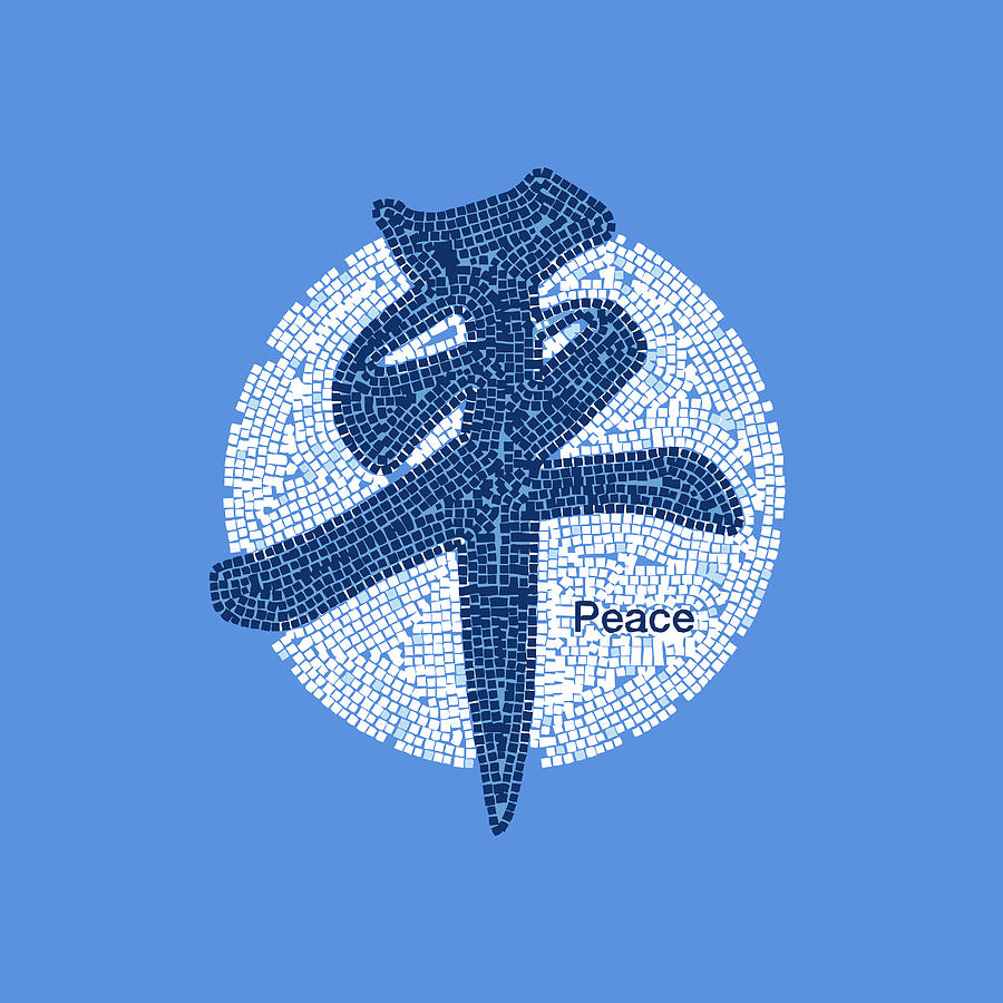 Symbol for Peace in Chinese - Art in Mosaic Style Digital Art by ...