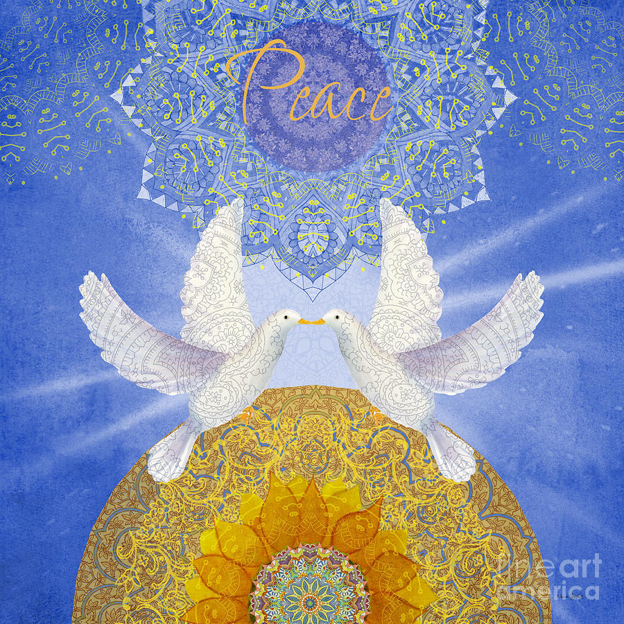 Peace Doves for Ukraine  Painting by Sue Zipkin