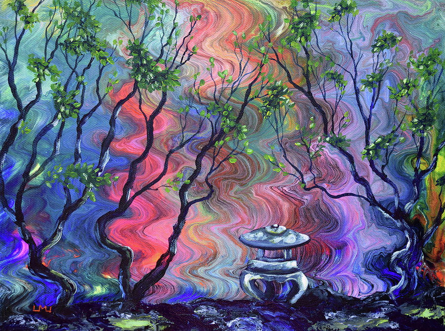Peace Lantern by the Water Painting by Laura Iverson