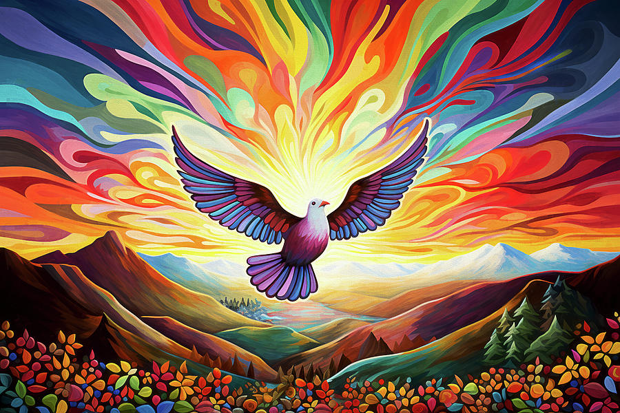 Peace Love and Freedom Dove Digital Art by Peggy Collins