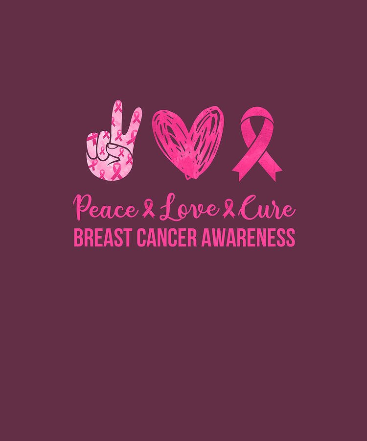 Peace Love Cure Breast Cancer Shirts Tops T-shirts for Men Men/'s Awareness