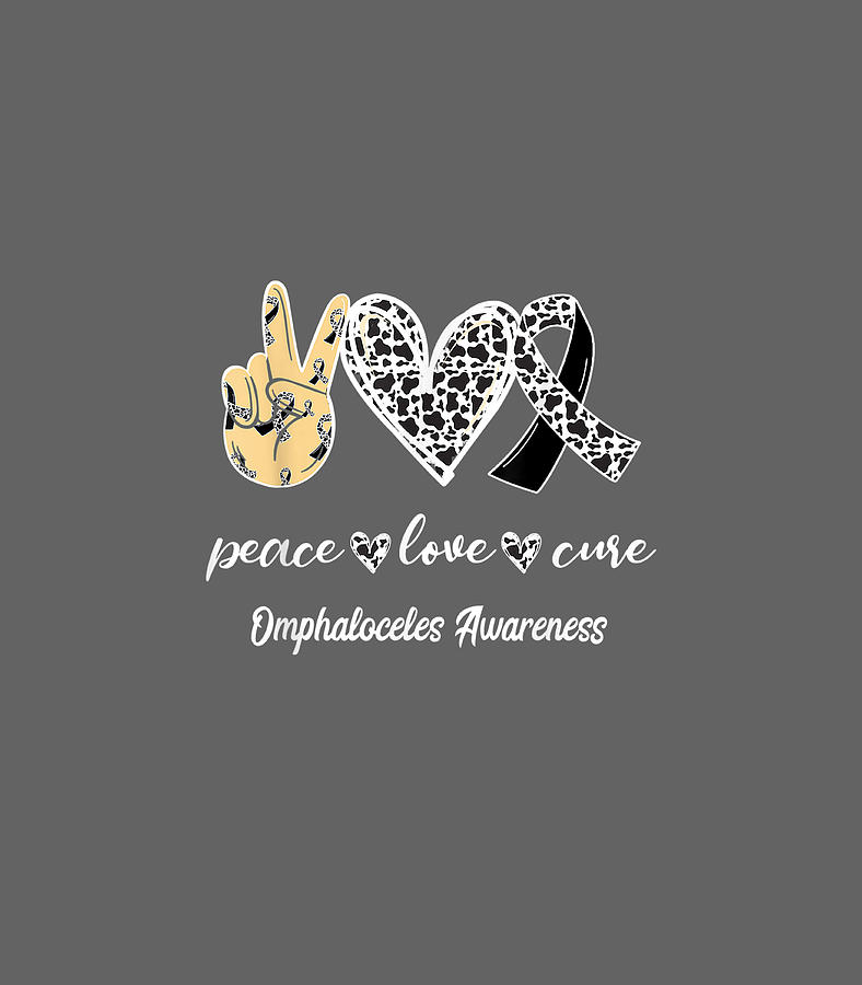 Peace Love Cure Cow Print Ribbon Omphaloceles Awareness Digital Art by  Eleiru Aarya - Pixels