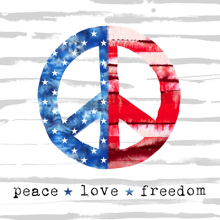 Peace Love Freedom - Art by Jen Montgomery Painting by Jen Montgomery