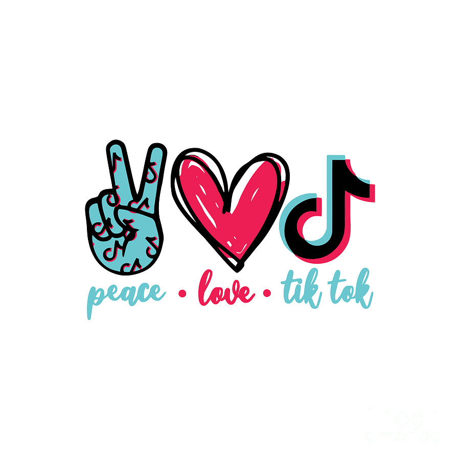 Peace Love Tik Tok Drawing by Prasetyo Najmudin | Fine Art America