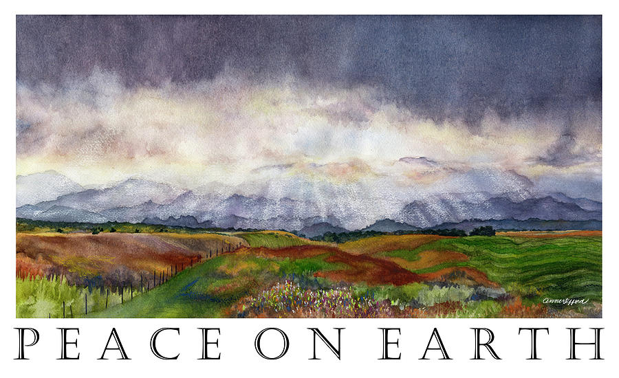 Peace on Earth Christmas Card Painting by Anne Gifford