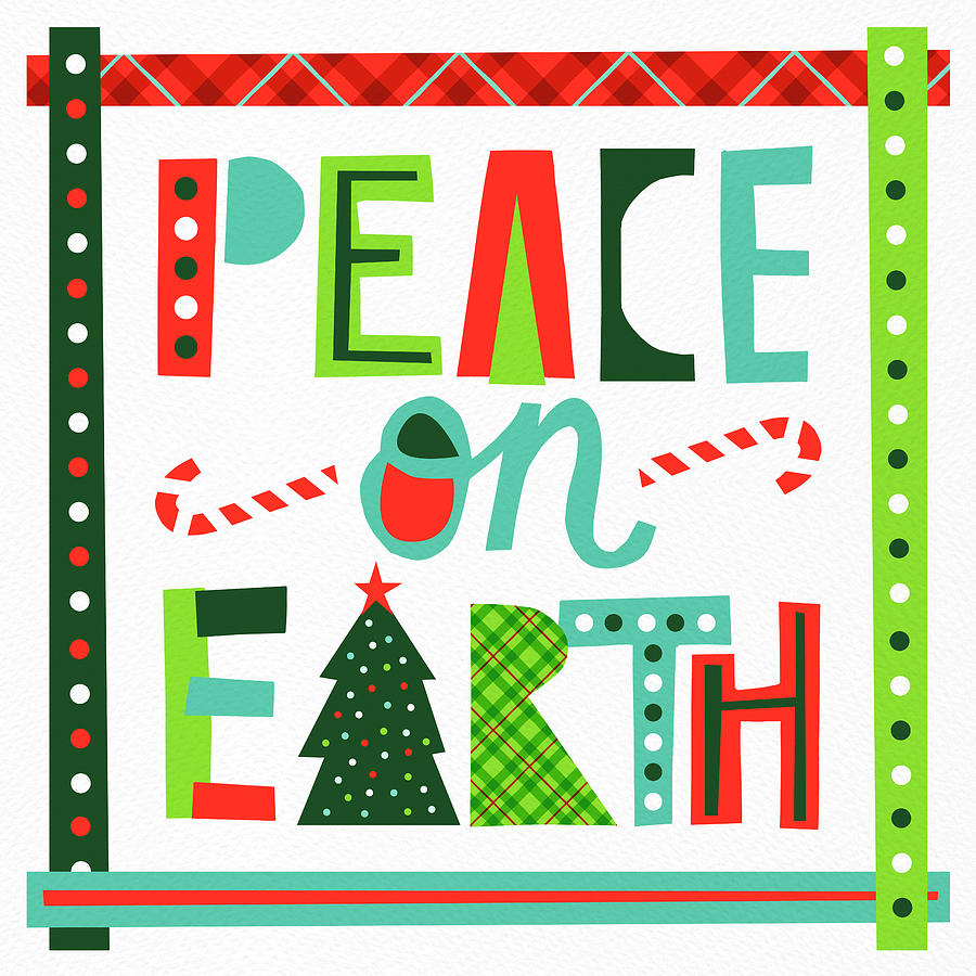 Peace on Earth Holiday Art by Jen Montgomery Painting by Jen Montgomery