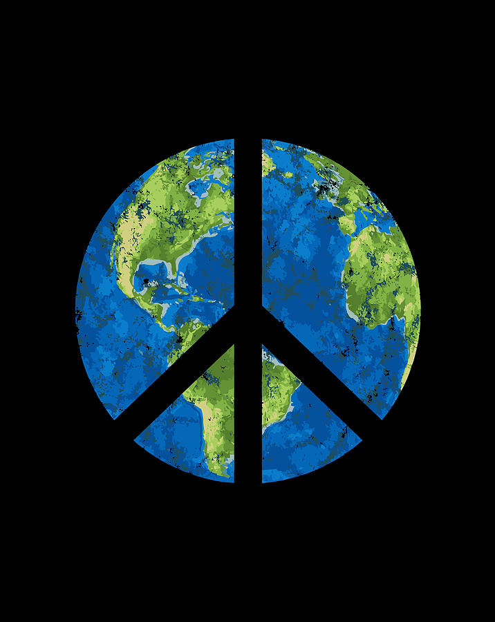 Peace On Earth World Peace Sign Drawing by Lucy Wilk