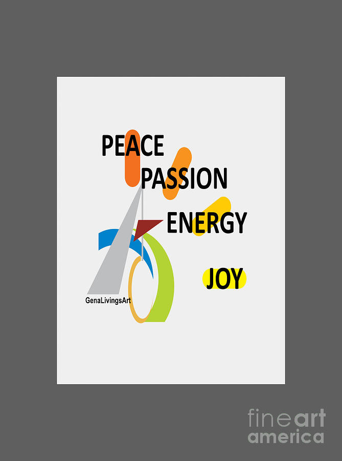 Peace Passion Joy Notebook Digital Art by Gena Livings