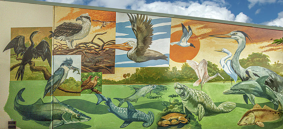 Peace River Panorama - Panel 2 Photograph by Punta Gorda Historic Mural Society