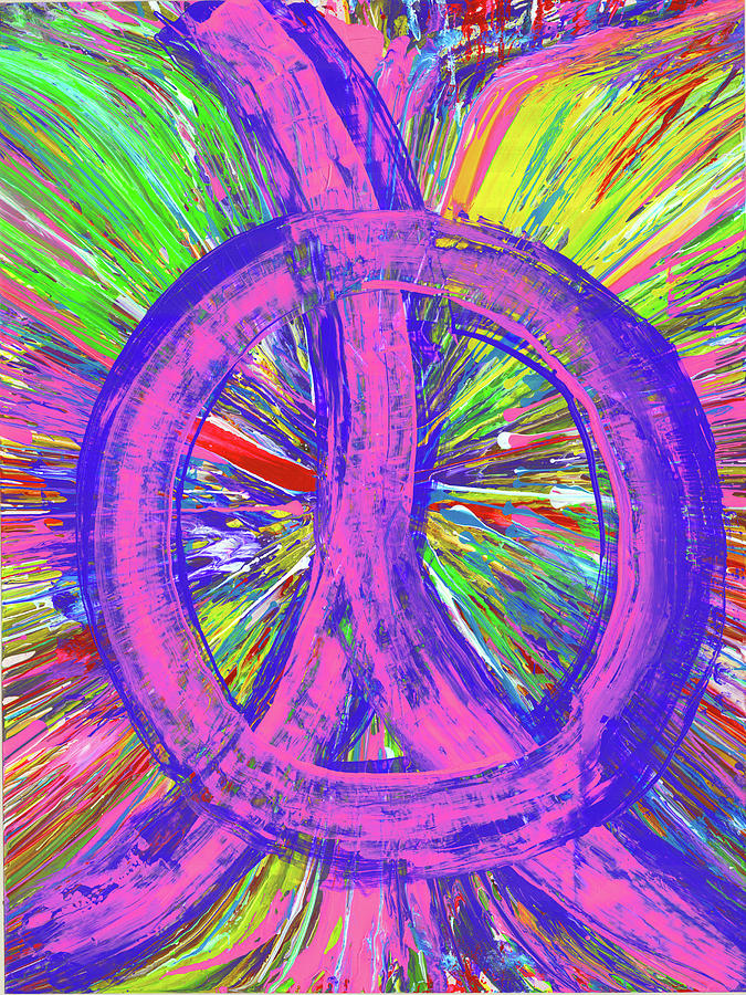 Peace Sign 100-08 HS Painting by Robert Zwilling - Fine Art America