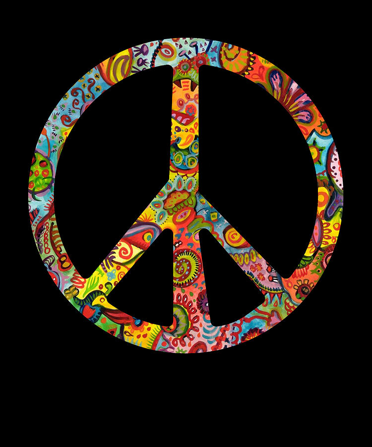 Peace Sign Hippie Digital Art By Manuel Schmucker Fine Art America