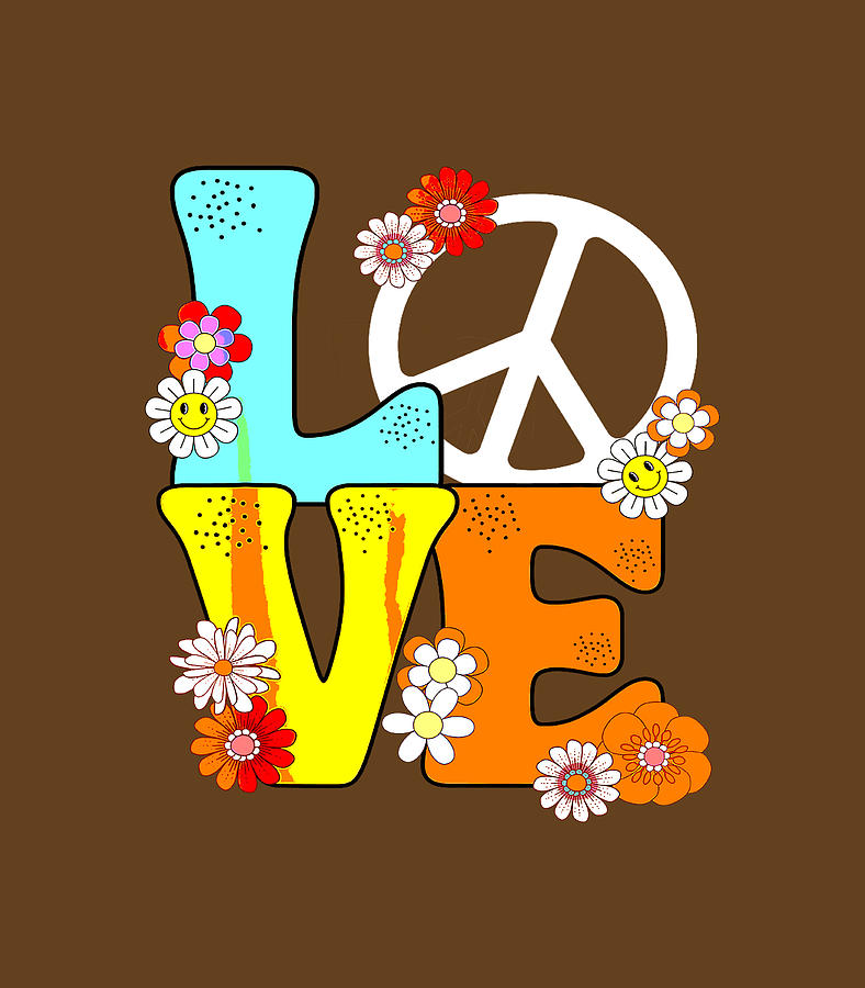 Peace Sign Love 60 S 70 S S 70S Outfits For Women Digital Art by Younis ...