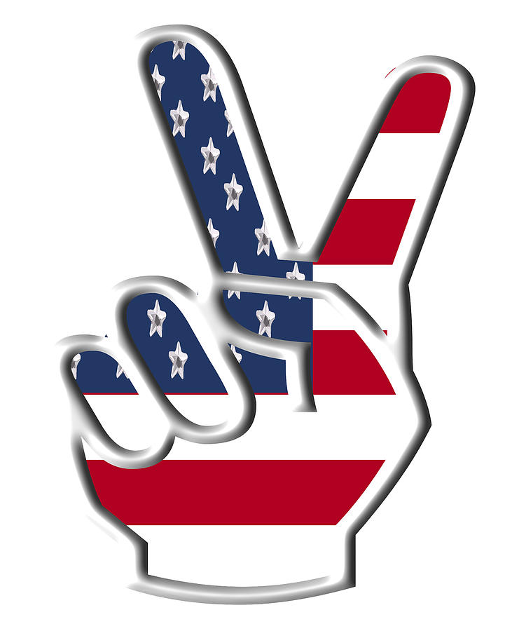 Peace Sign With American Flag Digital Art by M2 Inspiration - Fine Art ...