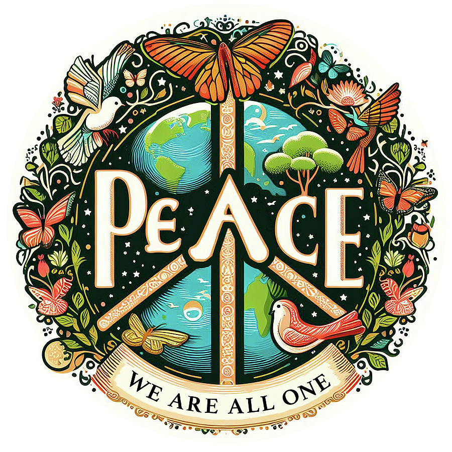 Peace We Are All One Digital Art by Kim Seng