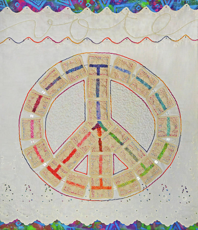 Peace Sign Tapestry - Textile - Peace Wheel by Pam Geisel