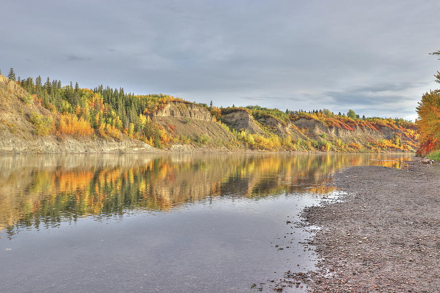 Peaceful Autumn River Photograph by Jim Sauchyn